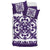 Hawaiian Bedding Set Royal Pattern - Purple And White - Polynesian Pride