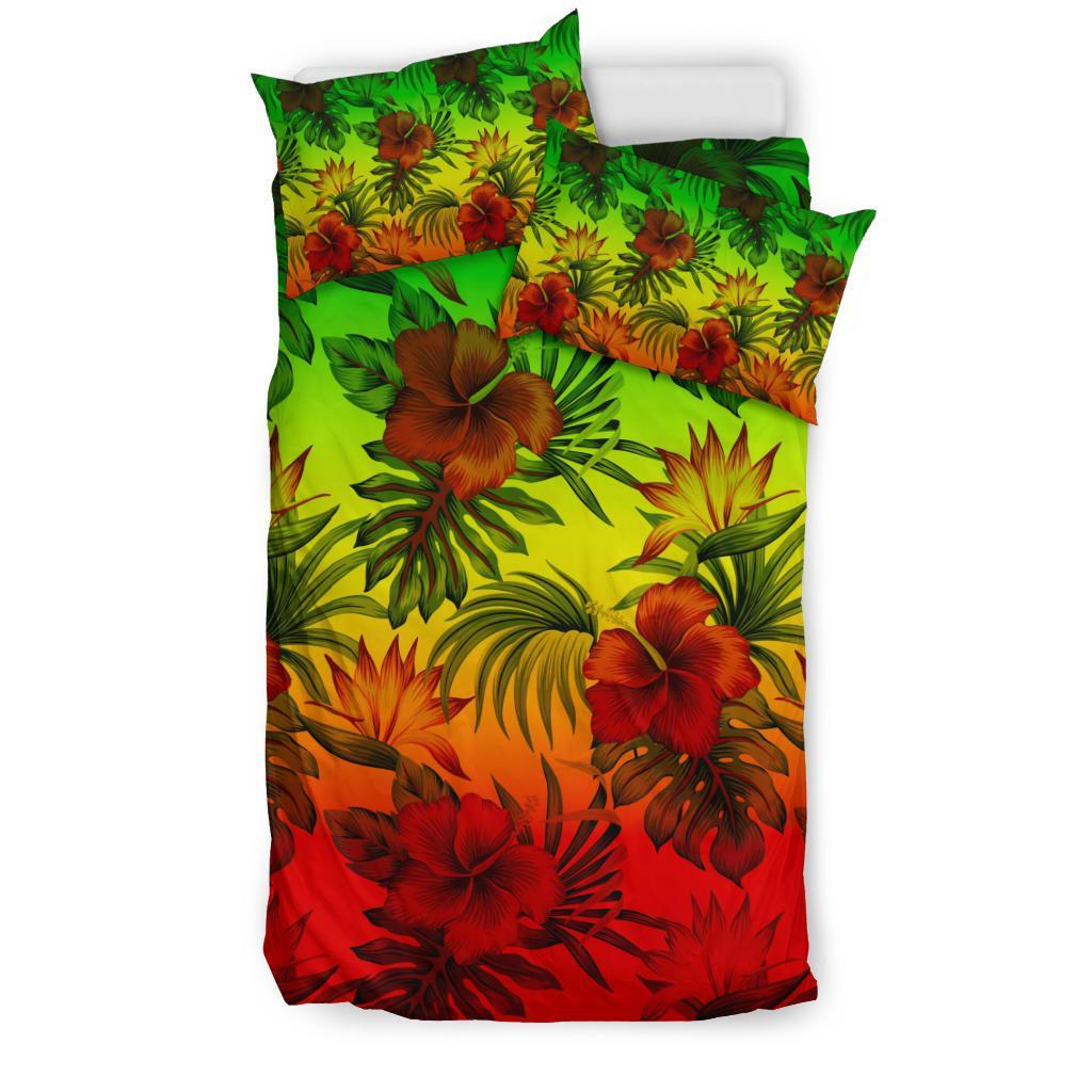 Polynesian Bedding Set - Reggae Hibiscus Patterns - Polynesian Pride