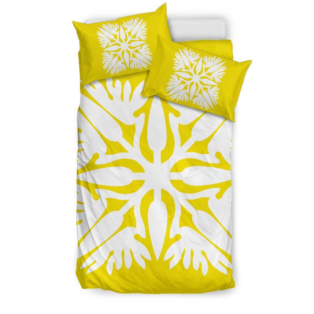 Hawaiian Bedding Set Royal Pattern - Yellow - A3 Style - Polynesian Pride