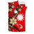 Nauru Bedding Set - Tribal Flower With Special Turtles Red Color - Polynesian Pride