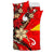 Tokelau Polynesian Bedding Set - Tribal Flower With Special Turtles Red Color - Polynesian Pride