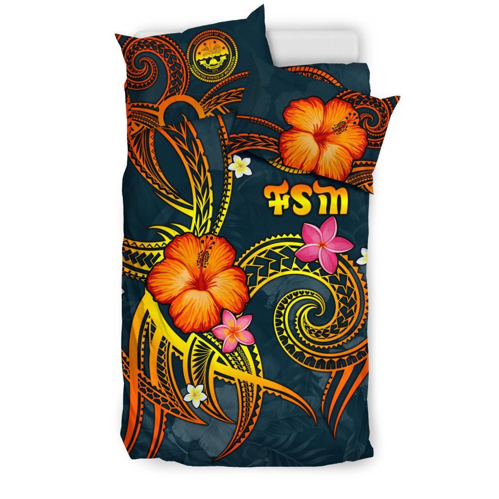Federated States of Micronesia Polynesian Bedding set - Legend of FSM (Blue) - Polynesian Pride