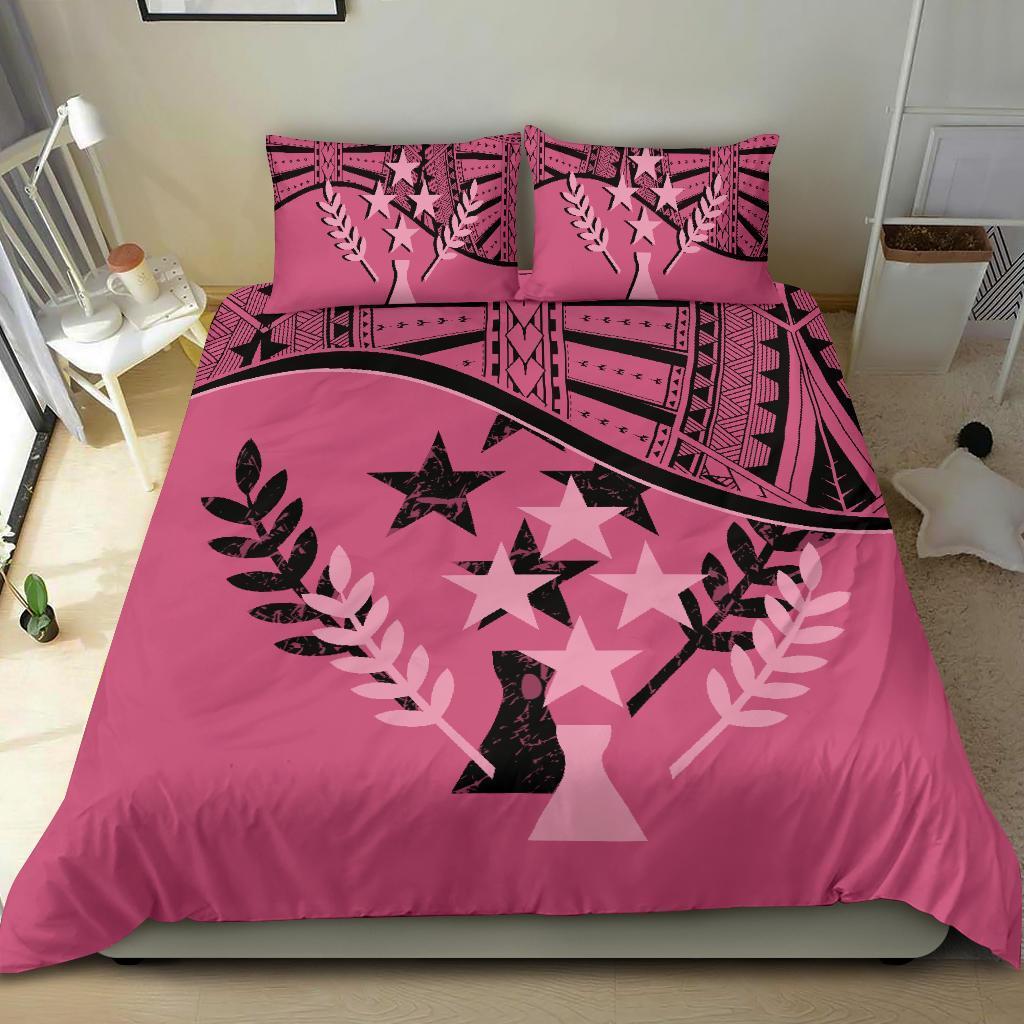 Kosrae Duvet Cover Set - Kosrae Flag Pink - Polynesian Pride