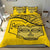 Marquesas Islands Duvet Cover Set - Tiki Face Pattern Yellow - Polynesian Pride