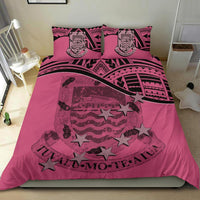 Tuvalu Duvet Cover Set - Coat Of Arms & Flag Pink - Polynesian Pride