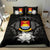 Kiribati Duvet Cover Set - Kiribati Coat Of Arms & Gray Hibiscus - Polynesian Pride