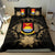 Kiribati Duvet Cover Set - Kiribati Coat Of Arms & Brown Hibiscus - Polynesian Pride