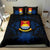 Kiribati Duvet Cover Set - Kiribati Coat Of Arms & Dark Blue Hibiscus - Polynesian Pride