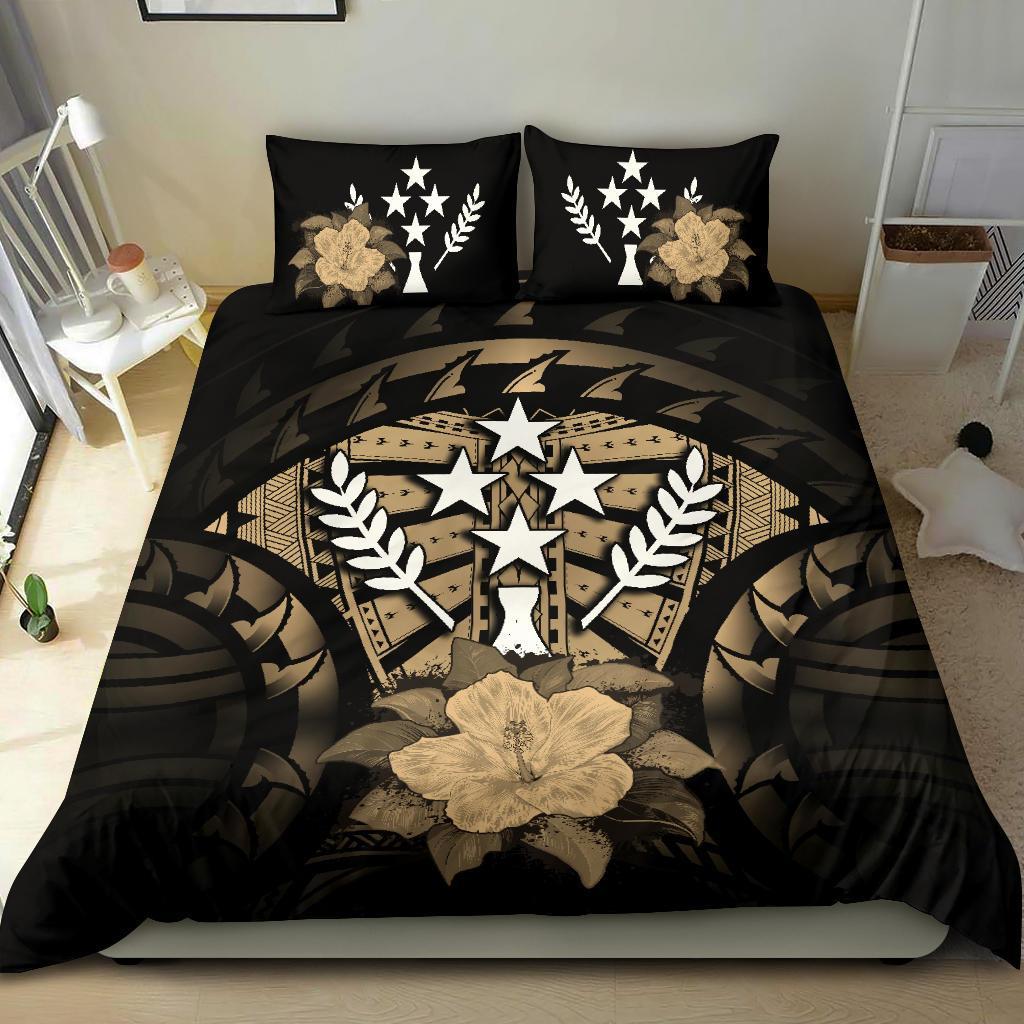 Kosrae Duvet Cover Set - Kosrae Flag & Brown Hibiscus - Polynesian Pride