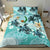 Polynesian Duvet Cover Set - Pohnpei Bedding Set Blue Turtle Hibiscus - Polynesian Pride