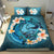 Polynesian Duvet Cover Set - Wallis And Futuna Bedding Set Blue Plumeria Animal Tattoo - Polynesian Pride