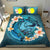 Polynesian Duvet Cover Set - Palau Bedding Set Blue Plumeria Animal Tattoo - Polynesian Pride