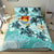 Polynesian Duvet Cover Set - Kiribati Bedding Set Blue Turtle Hibiscus - Polynesian Pride