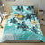 Polynesian Duvet Cover Set - Nauru Bedding Set Blue Turtle Hibiscus - Polynesian Pride