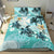 Polynesian Duvet Cover Set - Wallis And Futuna Bedding Set Blue Turtle Hibiscus - Polynesian Pride