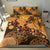 Polynesian Duvet Cover Set - Hawaii Bedding Set Orange Turtle Hibiscus - Polynesian Pride