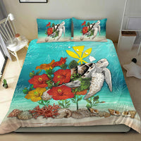 Polynesian Duvet Cover Set - Hawaii Bedding Set Ocean Turtle Hibiscus - Polynesian Pride