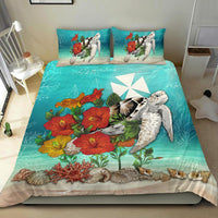 Polynesian Duvet Cover Set - Wallis and Futuna Bedding Set Ocean Turtle Hibiscus - Polynesian Pride