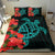 Hawaiian Map Sea Turtle Waves Hibiscus Polynesian Bedding Set - Polynesian Pride