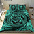 Hawaiian Kanaka Honu Hibiscus Tornado Turquoise Polynesian Bedding Set - Polynesian Pride