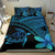 Hawaiian Turtle Kakau Plumeria Polynesian Bedding Set Blue - Polynesian Pride