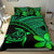 Hawaiian Turtle Kakau Plumeria Polynesian Bedding Set Green - Polynesian Pride