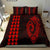 Hawaiian Kakau Fish Hook Polynesian Bedding Set - Red - Polynesian Pride