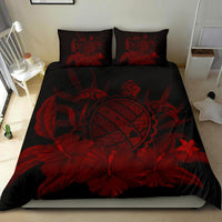 Hawaiian Map Turtle Hibiscus Polynesian Bedding Set - Red - Polynesian Pride
