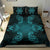 Hawaiian Turtles Tribal Mask Polynesian Bedding Set Blue - Polynesian Pride