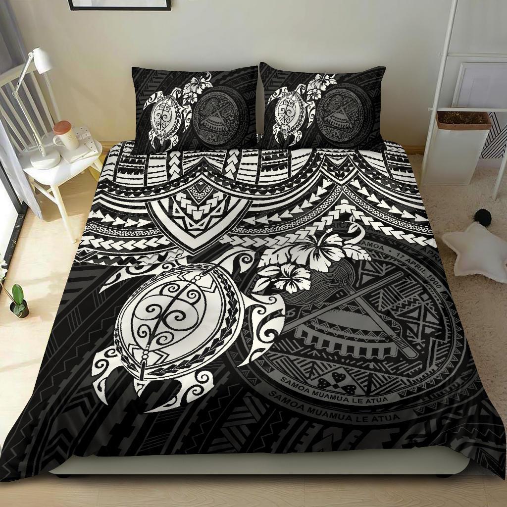 American Samoa Polynesian Duvet Cover Set - Black Turtle BLACK - Polynesian Pride