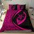 Hawaiian Turtle Fish Hook Hibiscus Polynesian Bedding Set - Circle Style Pink - Polynesian Pride