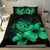 Hawaiian Map Hibiscus Turtle Polynesian Bedding Set - Pastel Green - Polynesian Pride