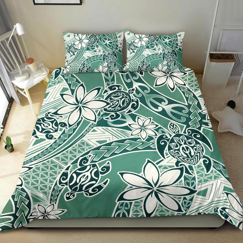 Polynesian Duvet Cover Set - Turtle Duvet Cover Set Green - Polynesian Pride
