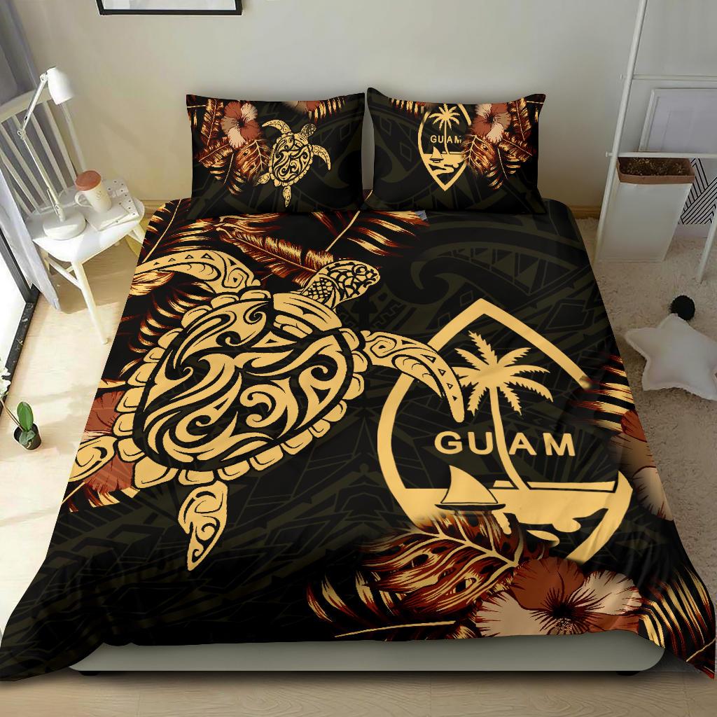 Polynesian Duvet Cover Set - Guam Duvet Cover Set Turtle Lucky Black - Polynesian Pride
