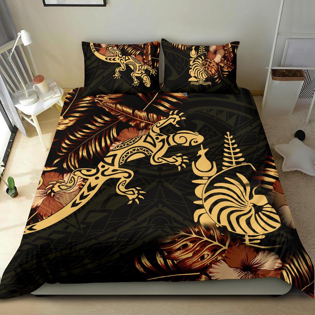 Polynesian Duvet Cover Set - New Caledonia Duvet Cover Set Lizrad Lucky Black - Polynesian Pride