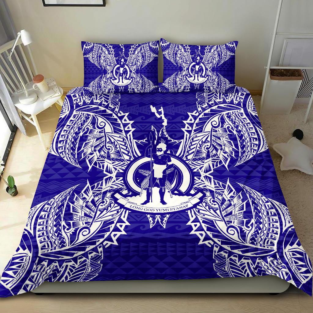Polynesian Bedding Set - Vanuatu Duvet Cover Set Map Blue - Polynesian Pride
