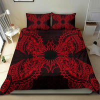 Polynesian Bedding Set - Marshall Islands Duvet Cover Set Map Red - Polynesian Pride
