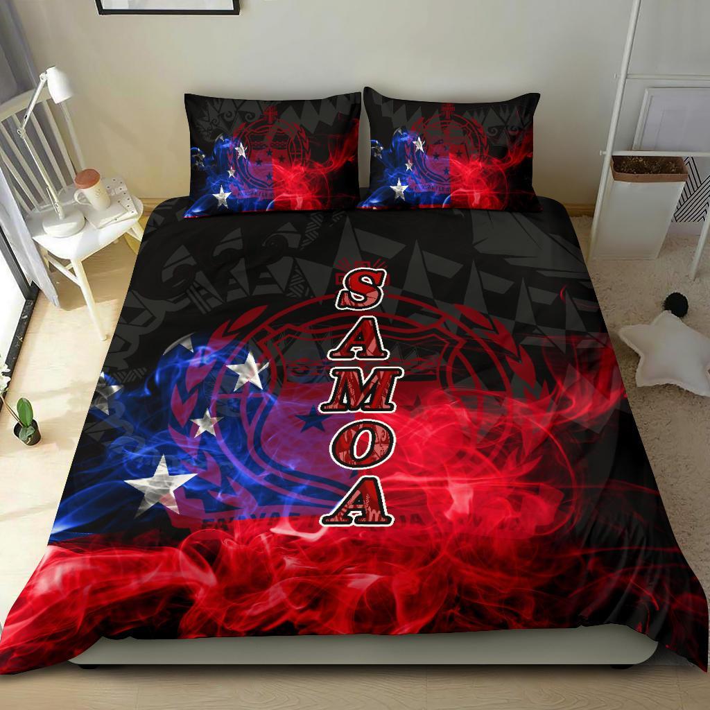 Polynesian Bedding Set - Samoa Duvet Cover Set Smoking Style Black - Polynesian Pride