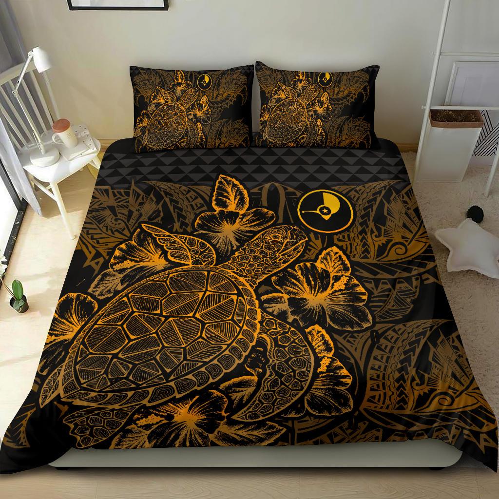 Polynesian Bedding Set - Yap Duvet Cover Set Gold Color front - Polynesian Pride