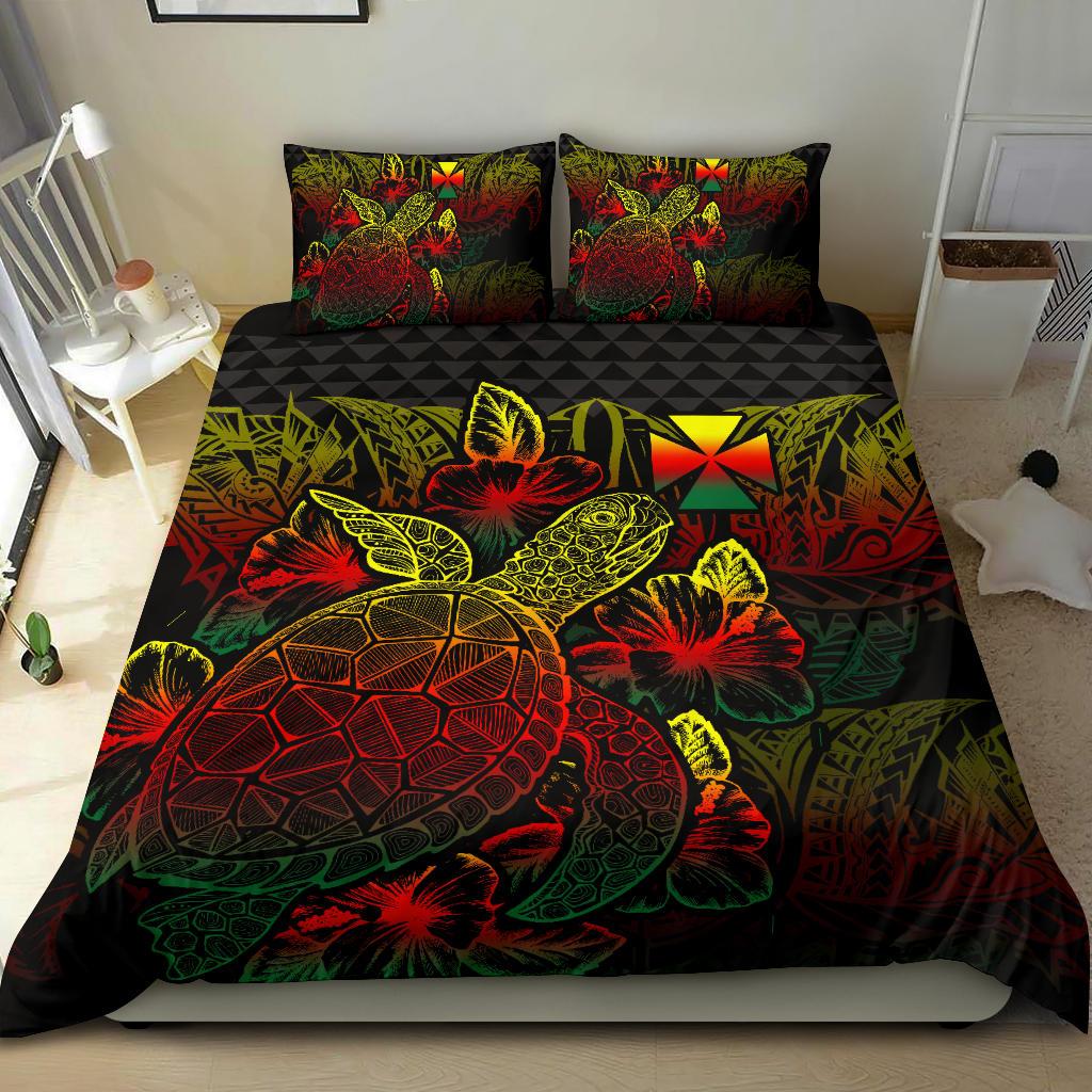 Polynesian Bedding Set - Wallis And Futuna Duvet Cover Set Reggae Color - Polynesian Pride