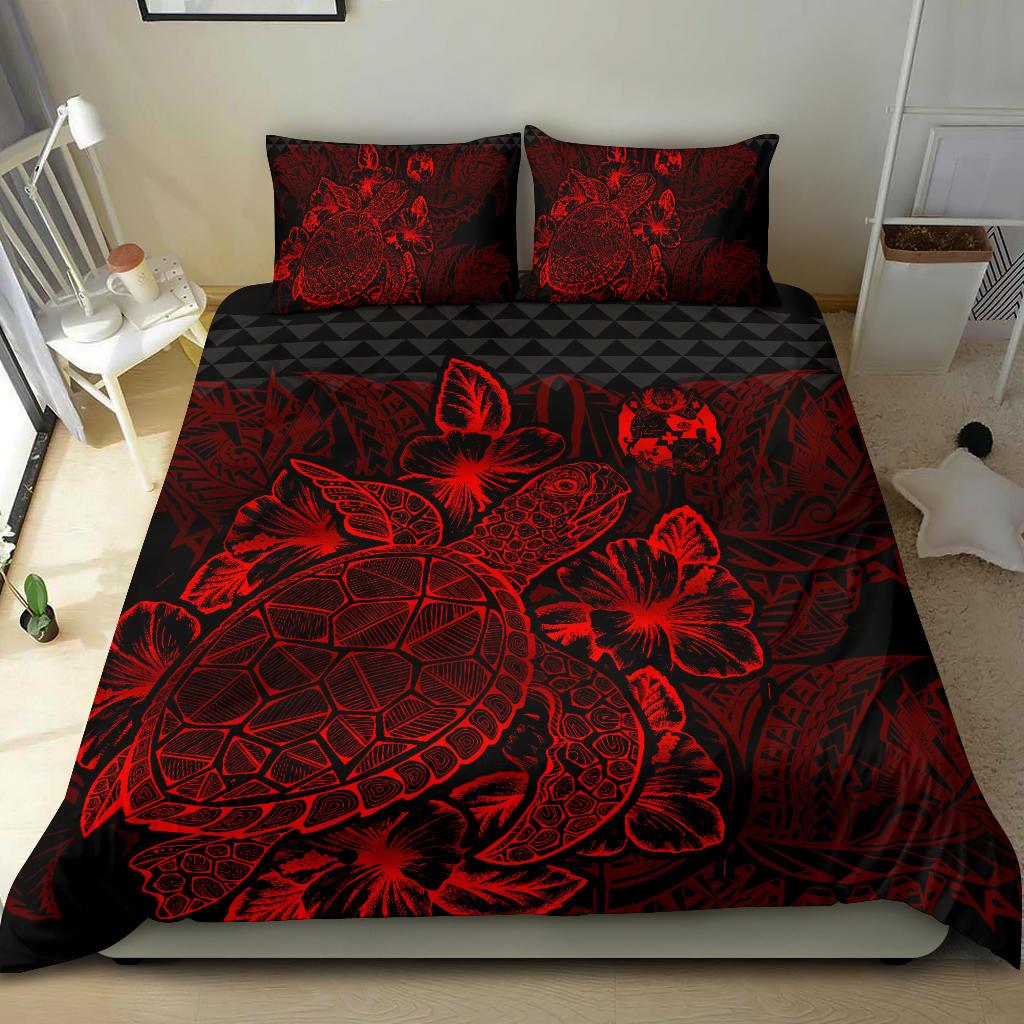 Polynesian Bedding Set - Tonga Duvet Cover Set Red Color - Polynesian Pride