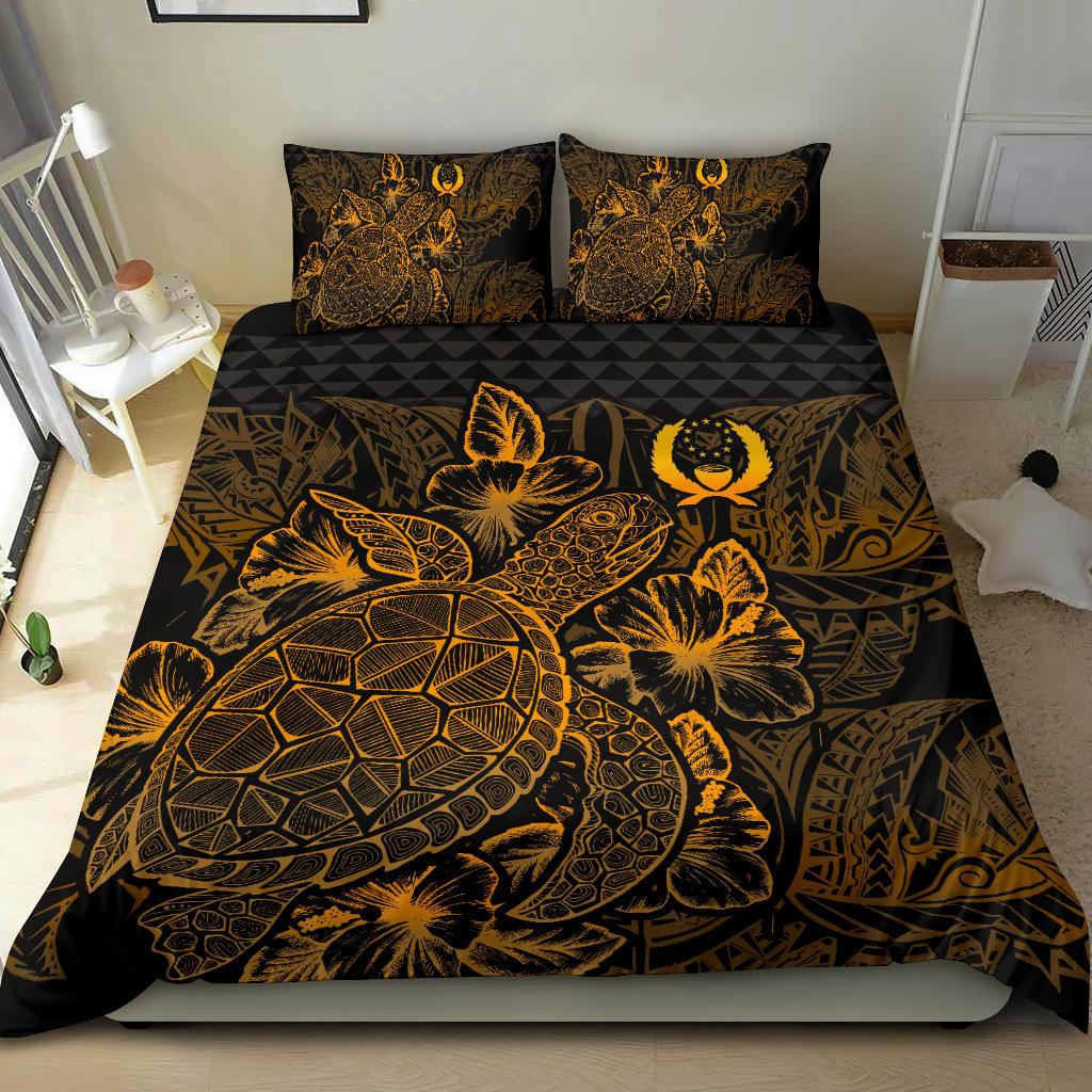 Polynesian Bedding Set - Pohnpei Duvet Cover Set Gold Color - Polynesian Pride