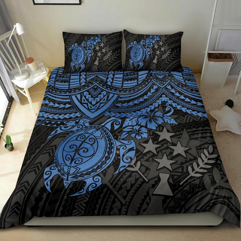 Polynesian Bedding Set - Kosrae Duvet Cover - Blue Turtle Blue - Polynesian Pride