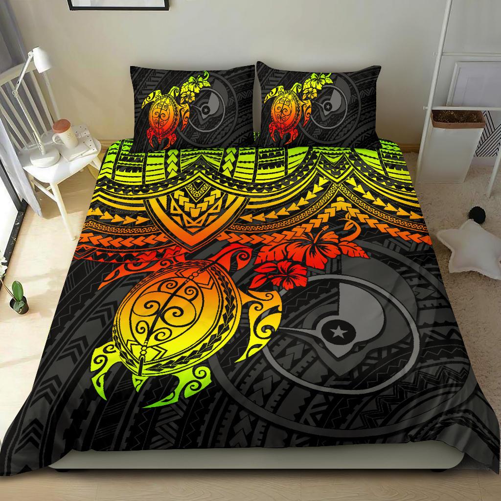 Polynesian Bedding Set - Yap Duvet Cover - Reggae Turtle Reggae - Polynesian Pride