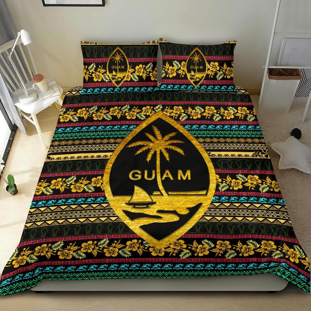 Polynesian Bedding Set Guam Pattern Duvet Cover Set Black - Polynesian Pride