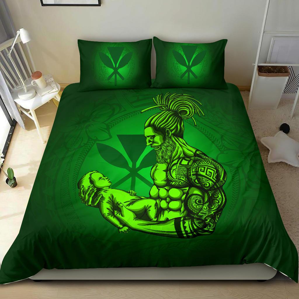 Polynesian Bedding Set Hawaii Duvet Cover Set - A Father's Love Green Green - Polynesian Pride