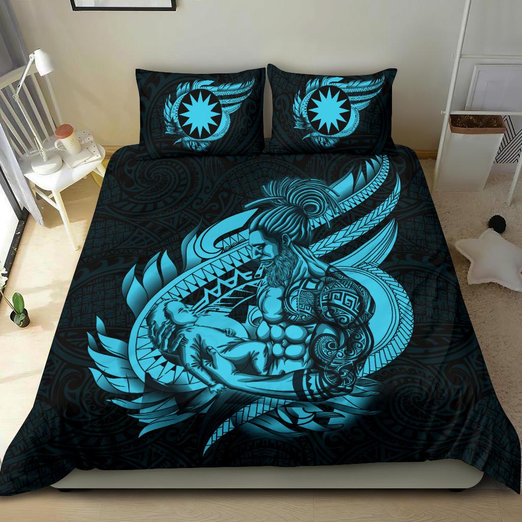 Polynesian Bedding Set - Nauru Duvet Cover Set Father And Son Emerald - Polynesian Pride