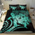 Hawaii Bedding Set - Hawaii Turtle Hibiscus Polynesian Vintage Bedding Set - Turquoise - Polynesian Pride