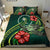 Polynesian Bedding Set - Chuuk Micronesia Duvet Cover Set Green Turtle Hibiscus Green - Polynesian Pride