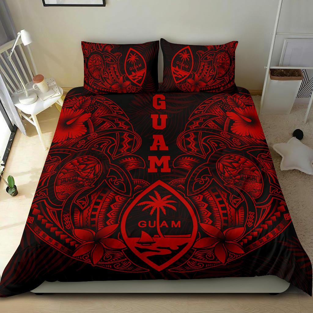 Polynesian Bedding Set - Guam Duvet Cover Sets - Red Turtle Homeland RED - Polynesian Pride